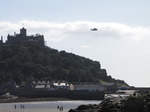 SX09246 Helicopter flying over St Michaels Mount.jpg